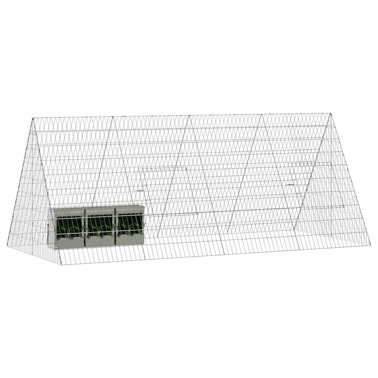 Vidaxl cage à lapin argent 215 x 100 x 85 cm acier galvanisé