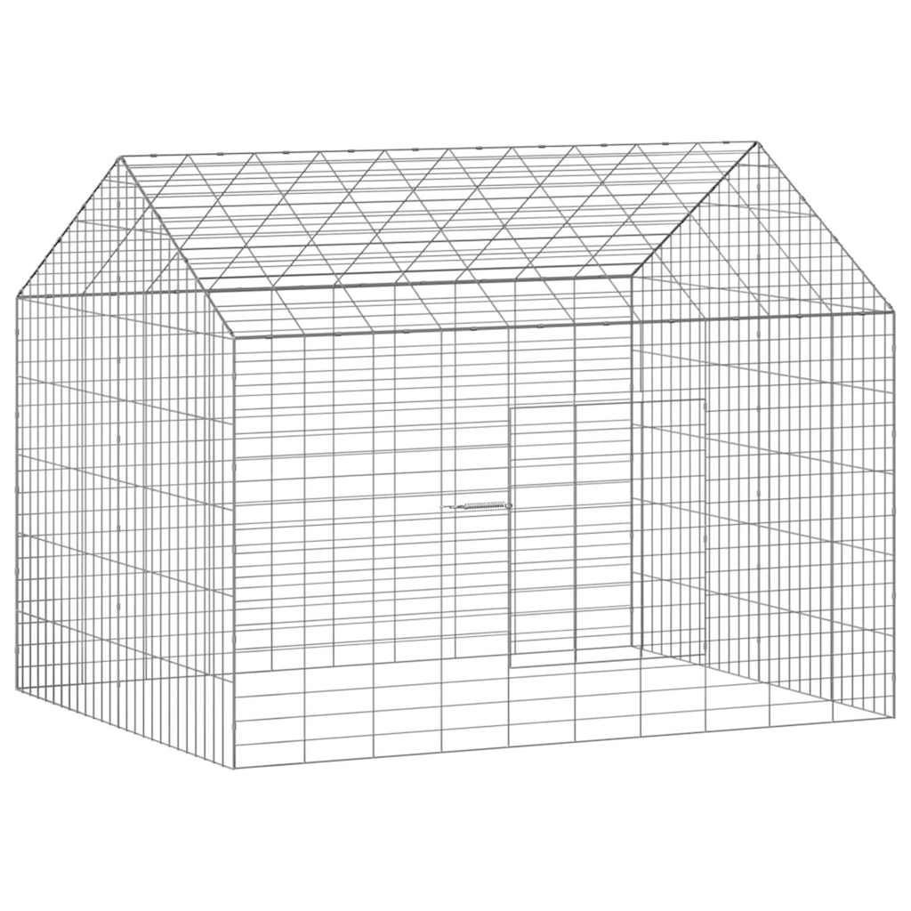 Vidaxl cage à lapin argent 400 x 78 x 78 cm acier galvanisé