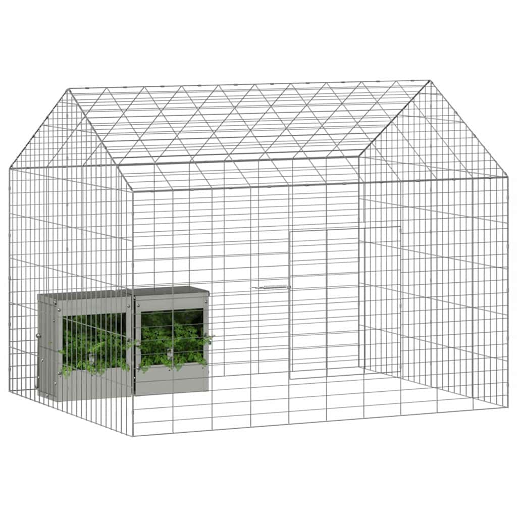 Vidaxl cage à lapin argent 400 x 78 x 78 cm acier galvanisé