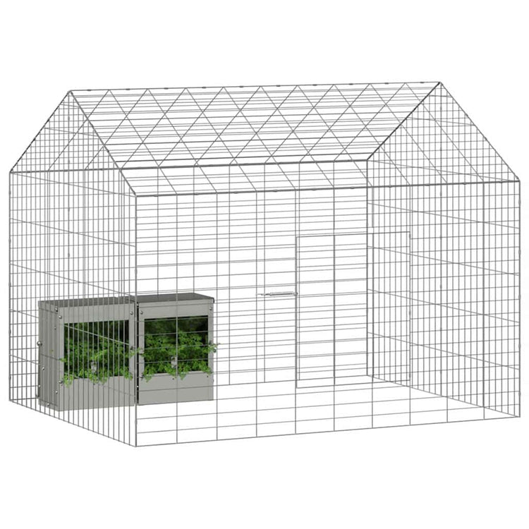 Vidaxl cage à lapin argent 400 x 78 x 78 cm acier galvanisé