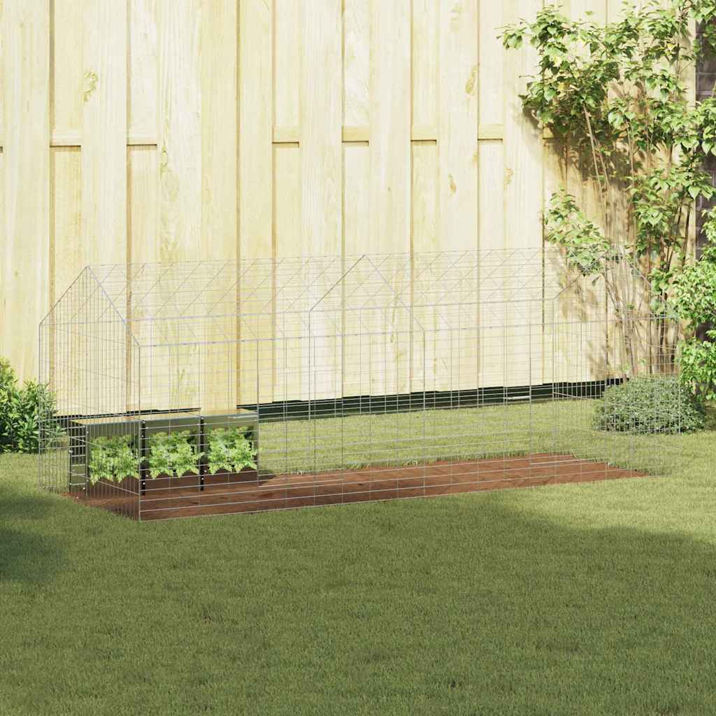 Vidaxl cage à lapin argent 400 x 78 x 78 cm acier galvanisé
