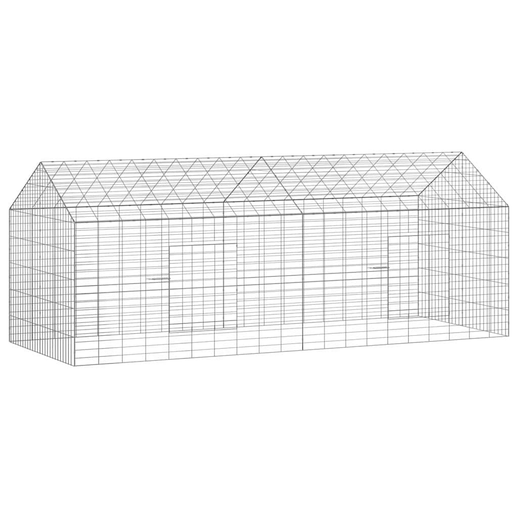 Vidaxl cage à lapin argent 400 x 78 x 78 cm acier galvanisé