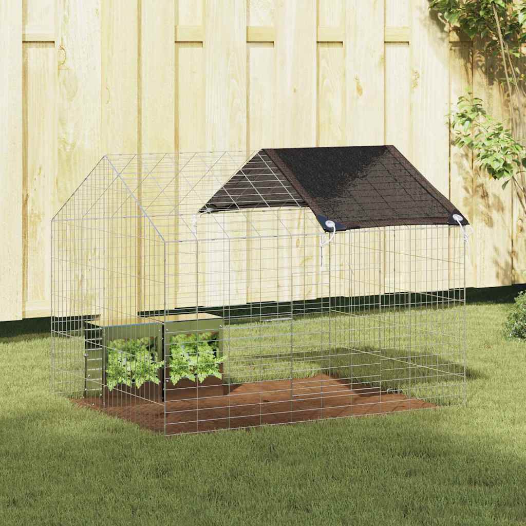 Vidaxl cage à lapin argent 400 x 78 x 78 cm acier galvanisé