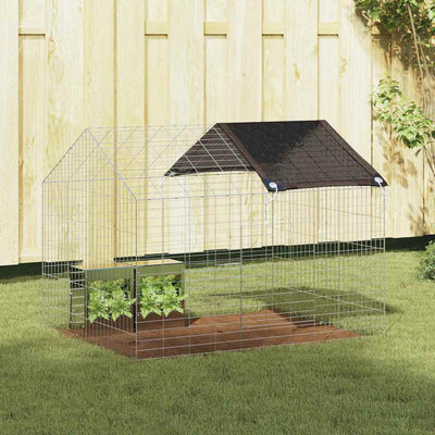 Vidaxl cage à lapin argent 400 x 78 x 78 cm acier galvanisé