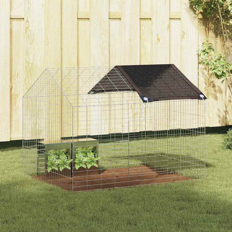 Vidaxl cage à lapin argent 400 x 78 x 78 cm acier galvanisé