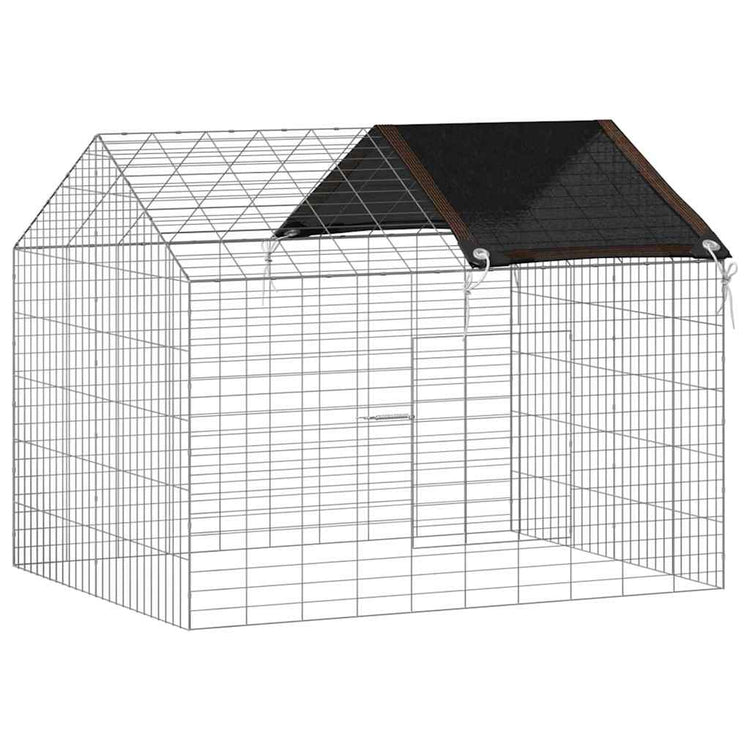 Vidaxl cage à lapin argent 400 x 78 x 78 cm acier galvanisé