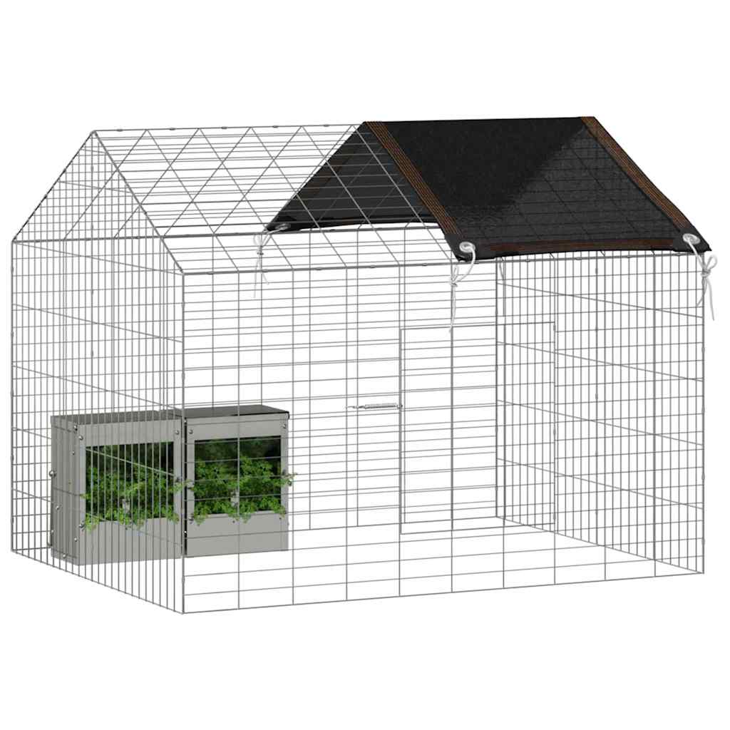 Vidaxl cage à lapin argent 400 x 78 x 78 cm acier galvanisé