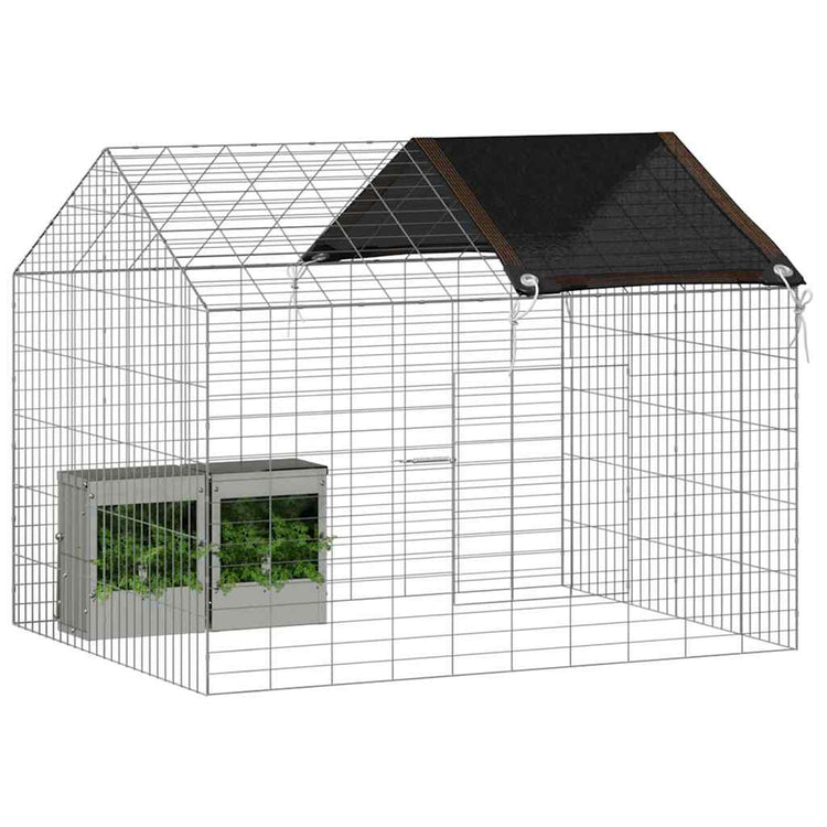 Vidaxl cage à lapin argent 400 x 78 x 78 cm acier galvanisé