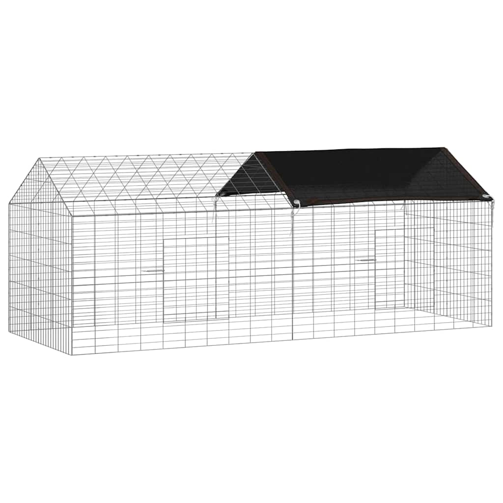 Vidaxl cage à lapin argent 400 x 78 x 78 cm acier galvanisé