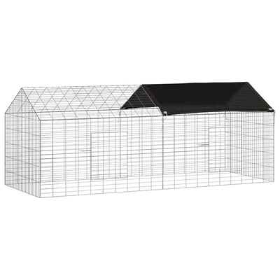 Vidaxl cage à lapin argent 400 x 78 x 78 cm acier galvanisé
