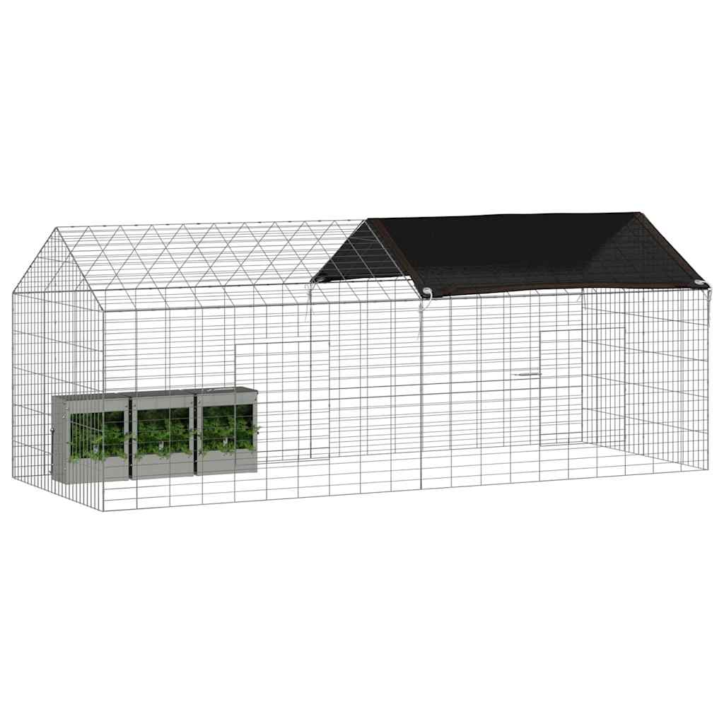 Vidaxl cage à lapin argent 400 x 78 x 78 cm acier galvanisé