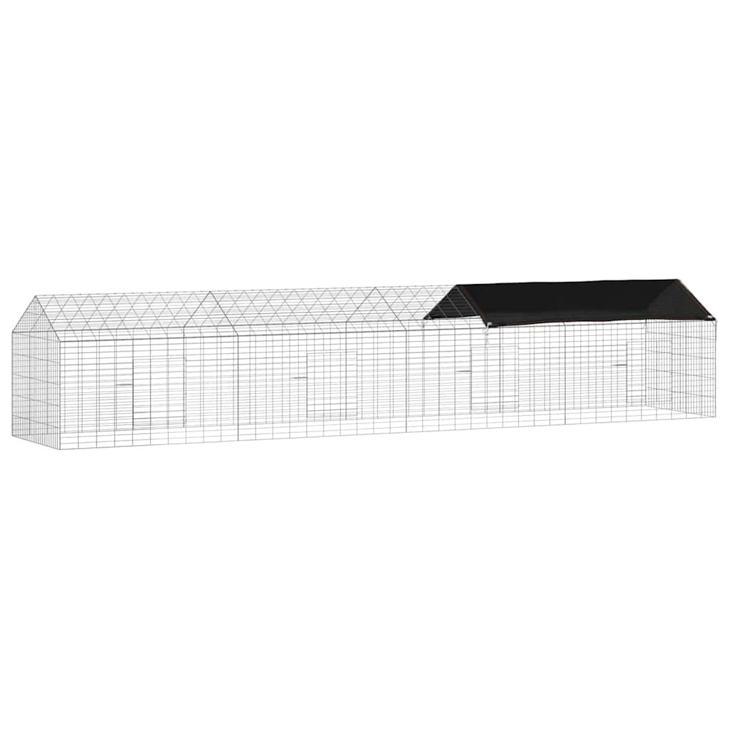 Vidaxl cage à lapin argent 400 x 78 x 78 cm acier galvanisé