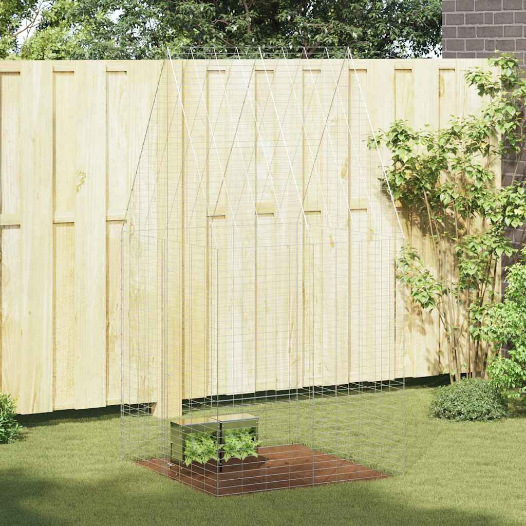 Vidaxl cage à lapin argent 400 x 100 x 210 cm acier galvanisé