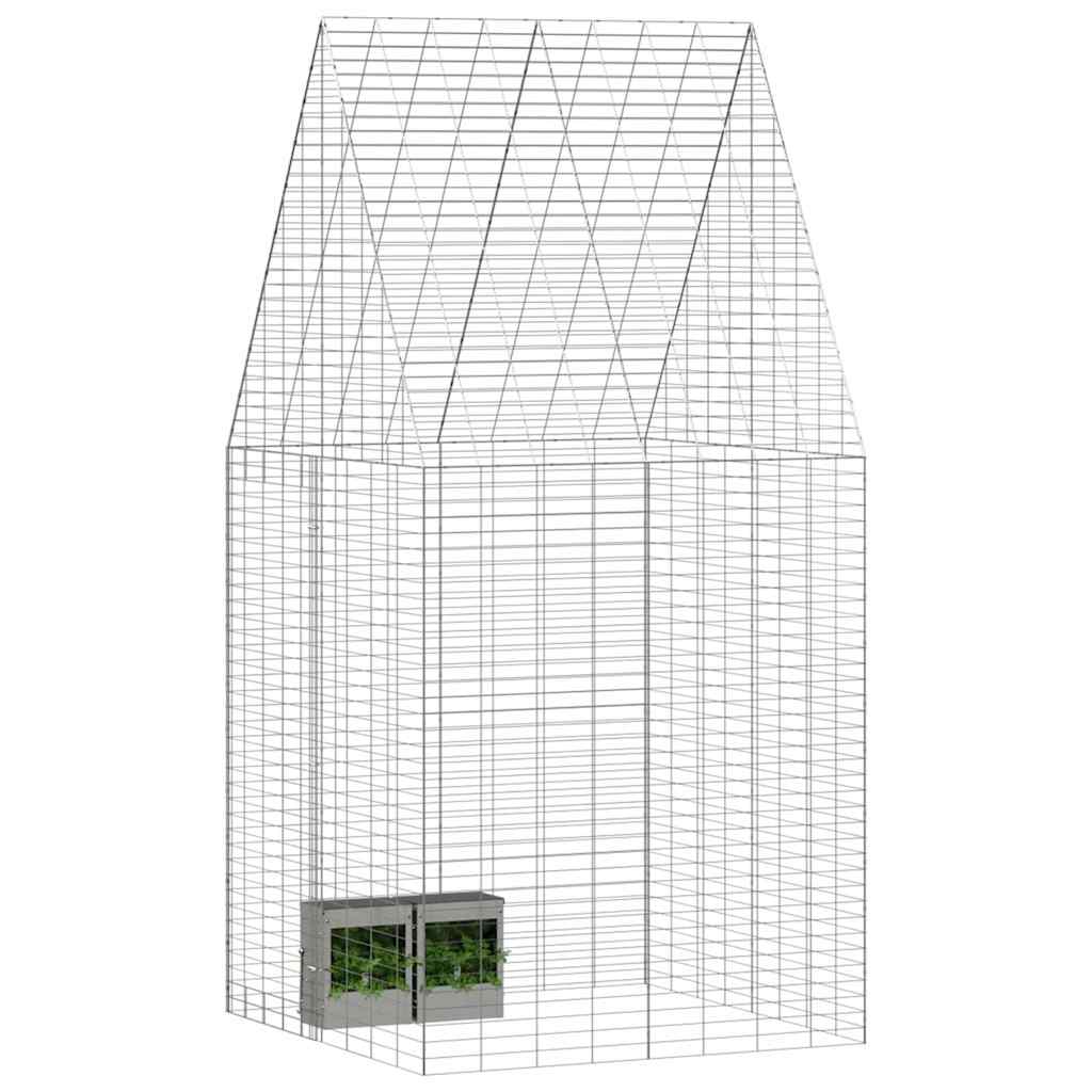 Vidaxl cage à lapin argent 400 x 100 x 210 cm acier galvanisé