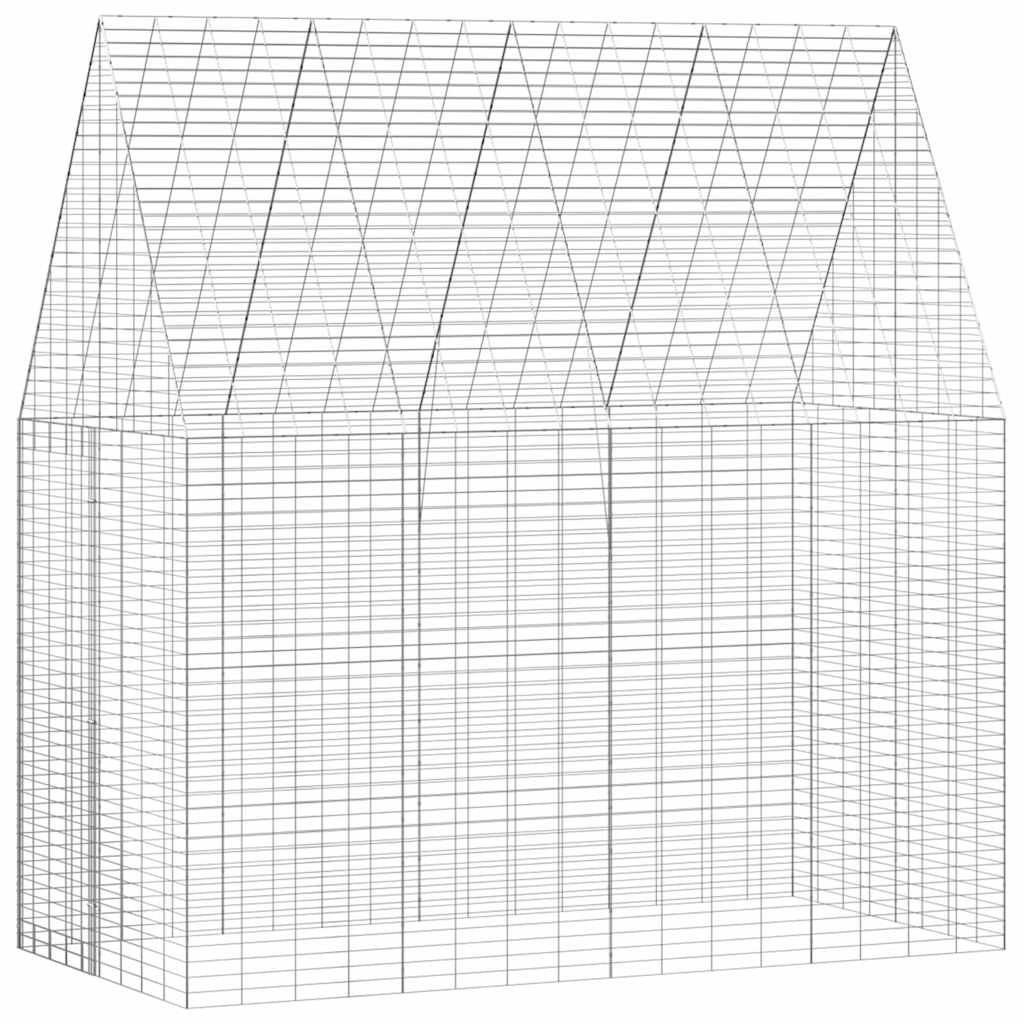 Vidaxl cage à lapin argent 400 x 100 x 210 cm acier galvanisé