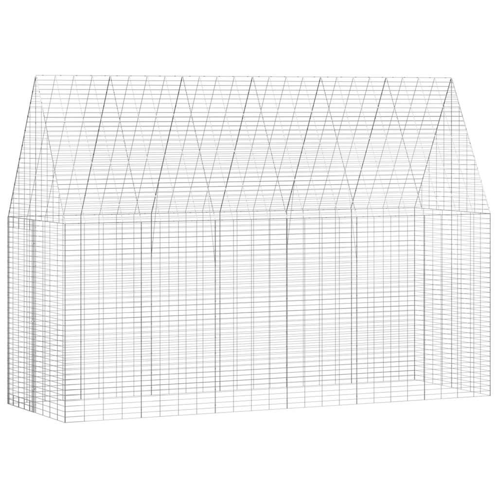 Vidaxl cage à lapin argent 300 x 100 x 210 cm acier galvanisé
