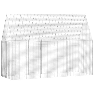 Vidaxl cage à lapin argent 300 x 100 x 210 cm acier galvanisé
