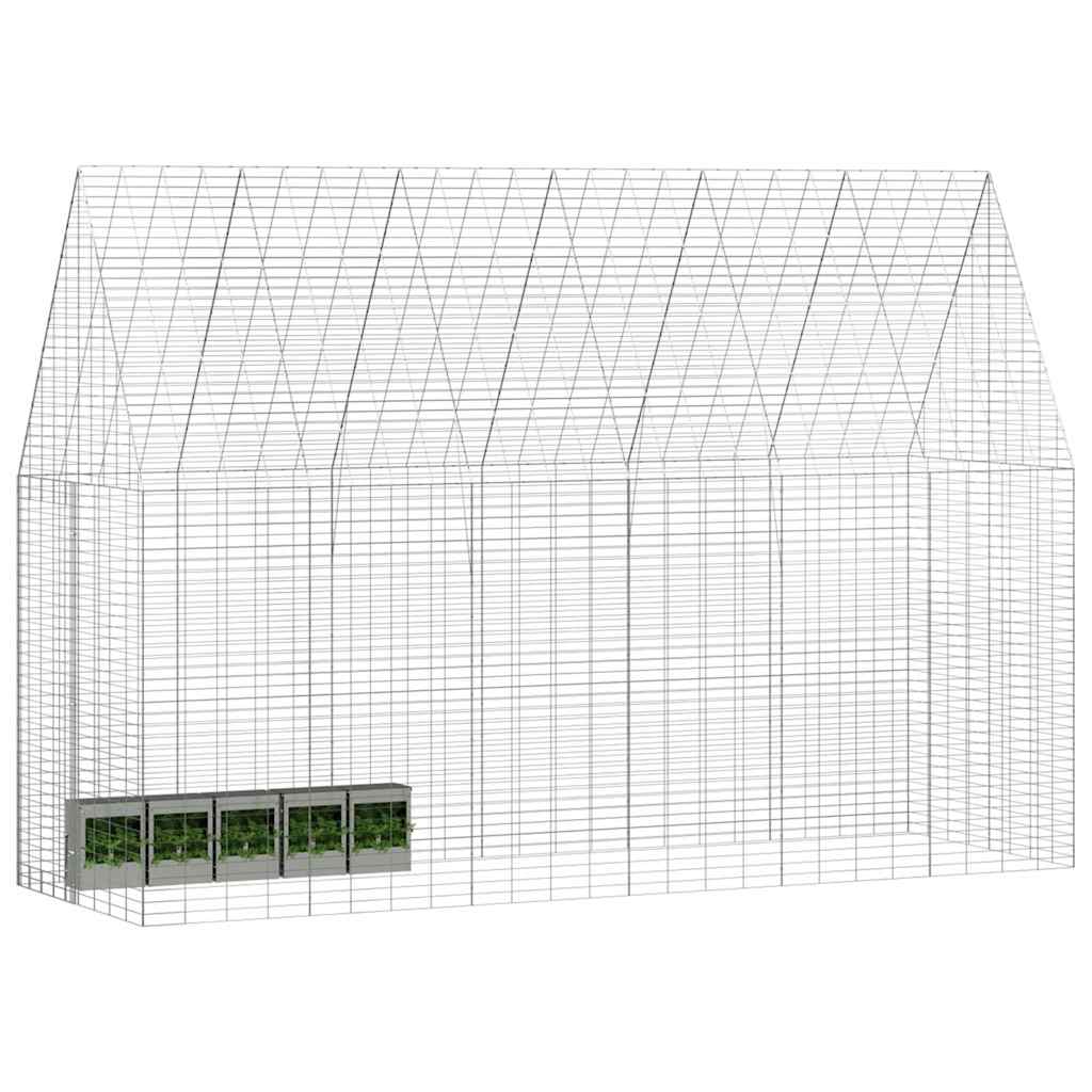 Vidaxl cage à lapin argent 300 x 100 x 210 cm acier galvanisé