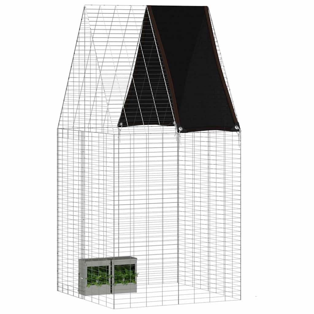 Vidaxl cage à lapin argent 100 x 100 x 210 cm acier galvanisé