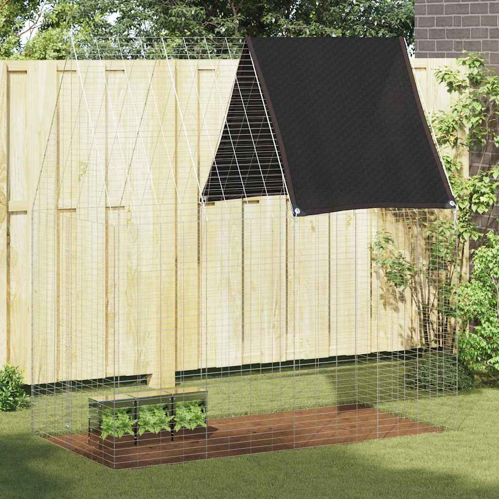 Vidaxl cage à lapin argent 200 x 100 x 210 cm acier galvanisé