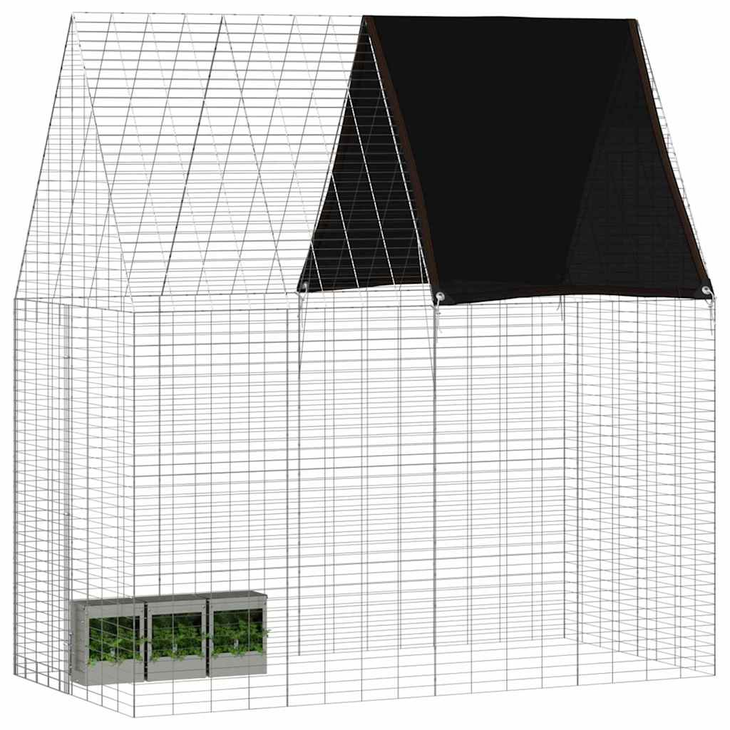 Vidaxl cage à lapin argent 200 x 100 x 210 cm acier galvanisé