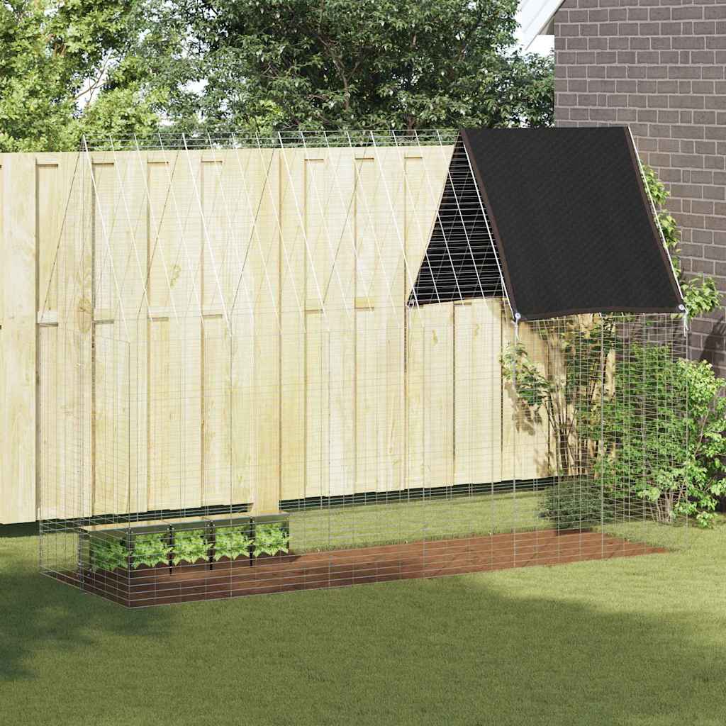 Vidaxl cage à lapin argent 300 x 100 x 210 cm acier galvanisé