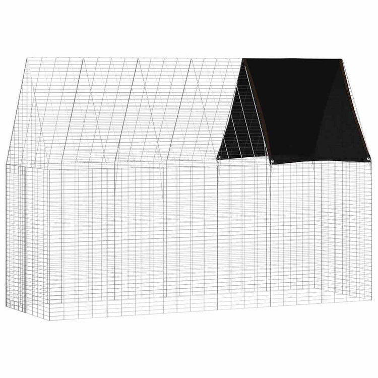 Vidaxl cage à lapin argent 300 x 100 x 210 cm acier galvanisé