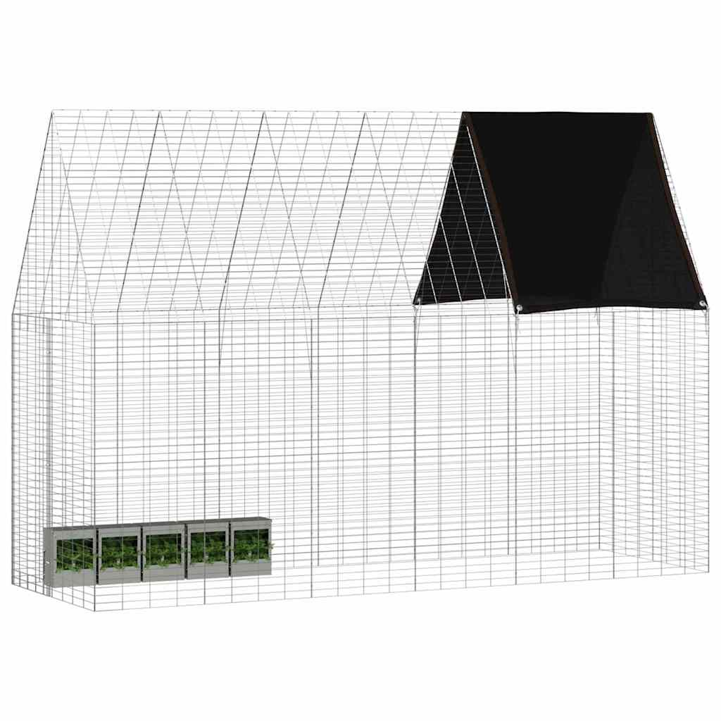 Vidaxl cage à lapin argent 300 x 100 x 210 cm acier galvanisé