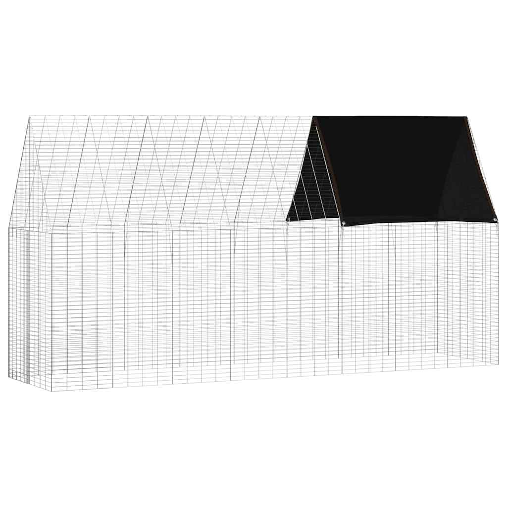 Vidaxl cage à lapin argent 400 x 100 x 210 cm acier galvanisé