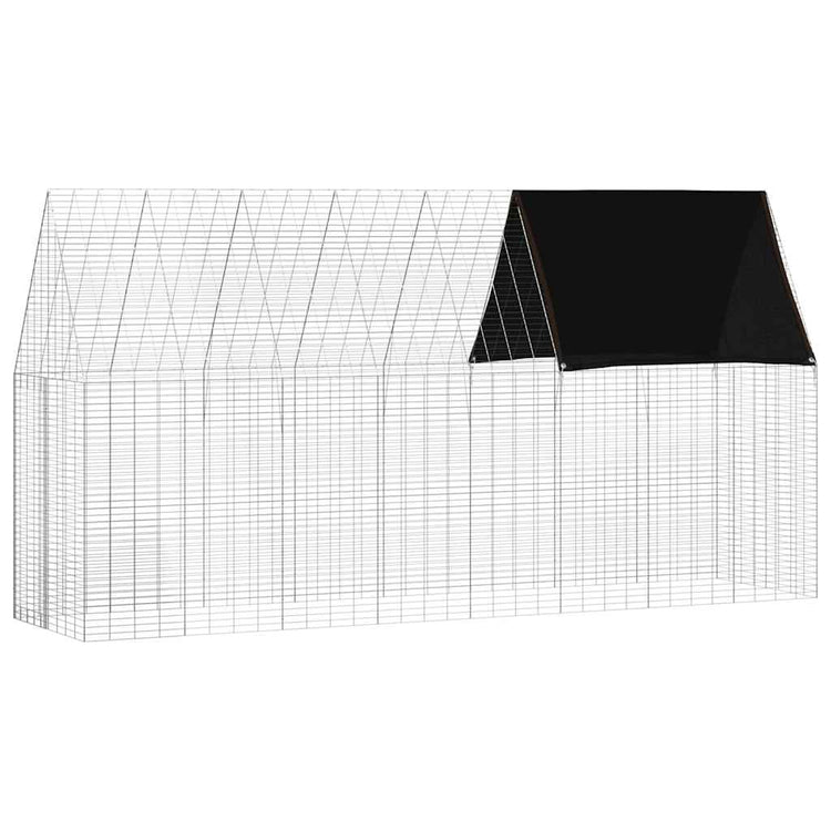 Vidaxl cage à lapin argent 400 x 100 x 210 cm acier galvanisé