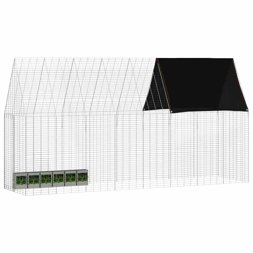 Vidaxl cage à lapin argent 400 x 100 x 210 cm acier galvanisé