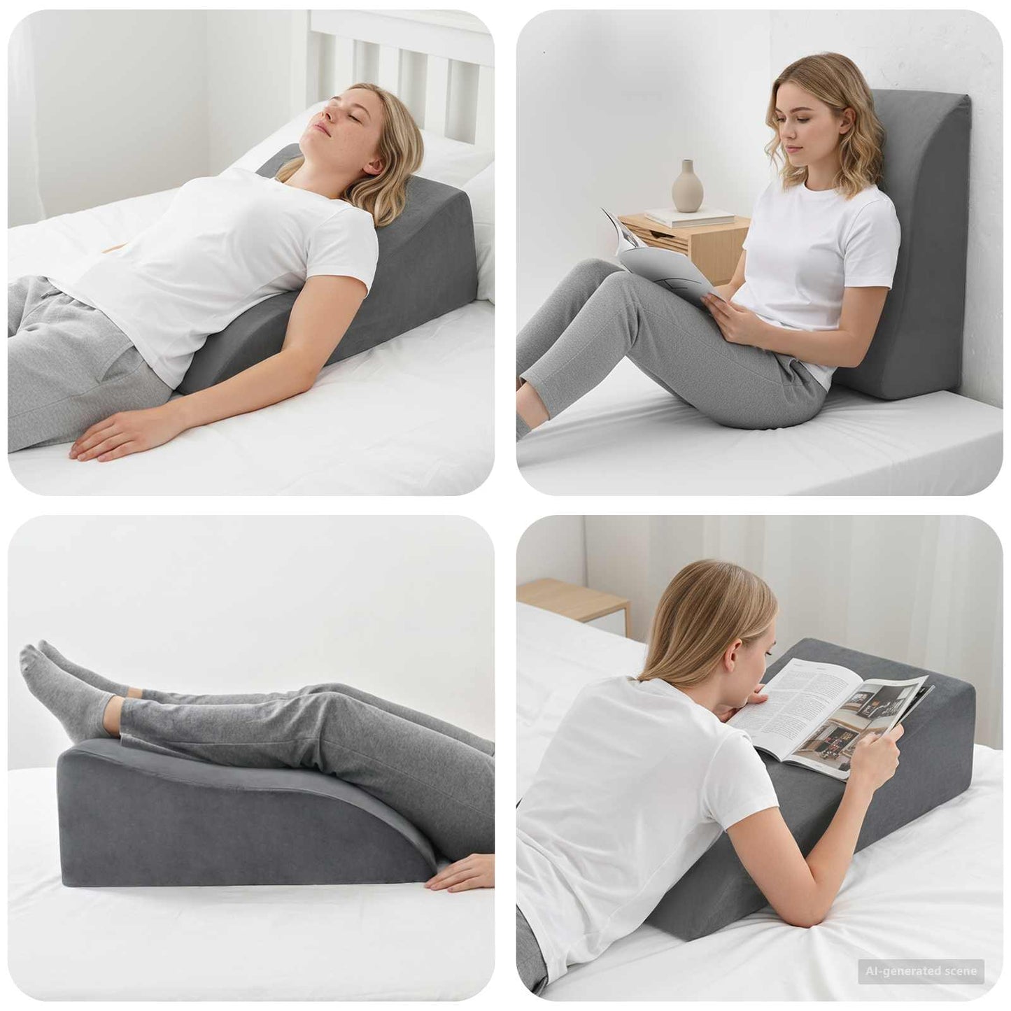 Vidaxx coussin de jambe gris 68 x 41 x 21 cm