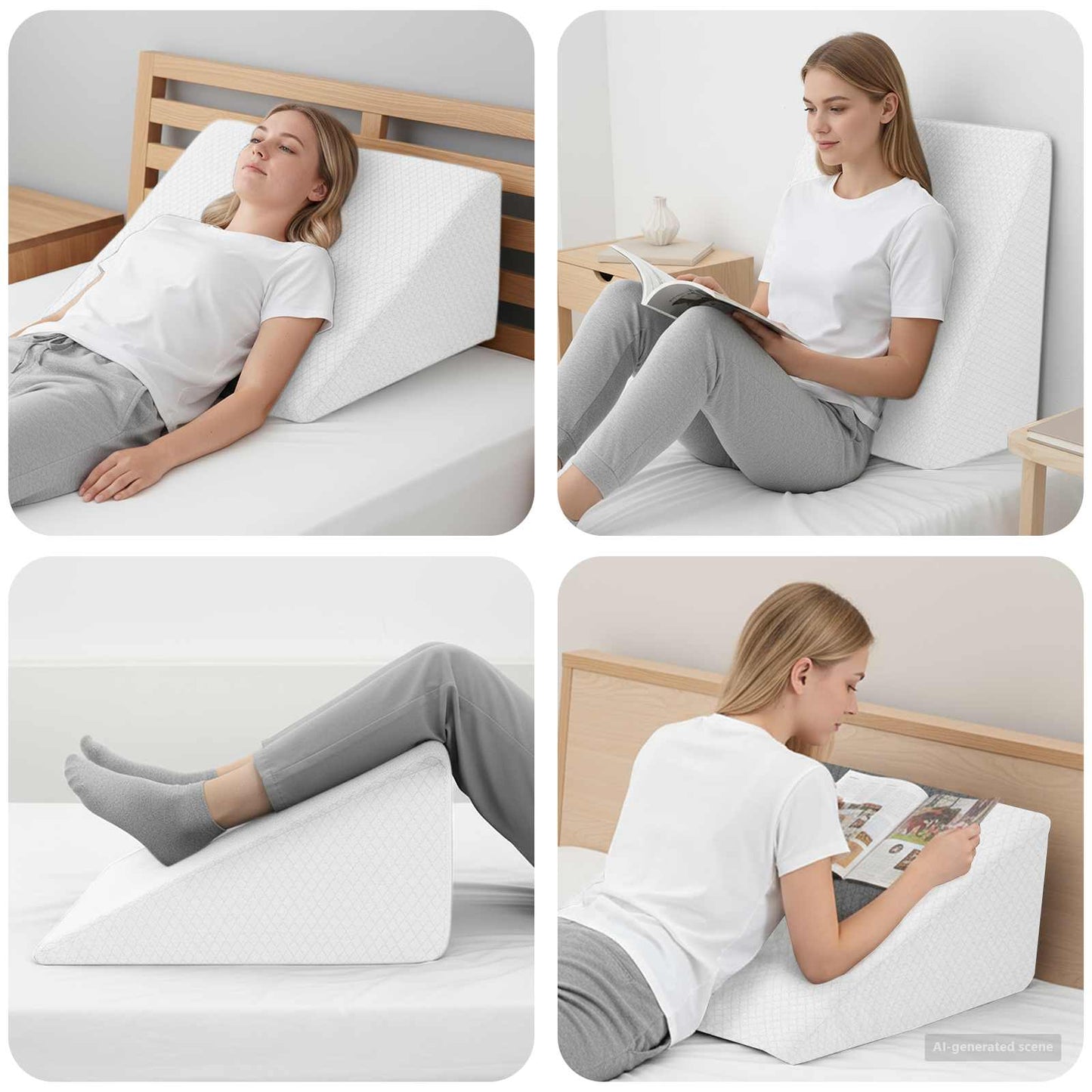 VidaXL coussin de jambe uni blanc 60 x 50 x 30 cm