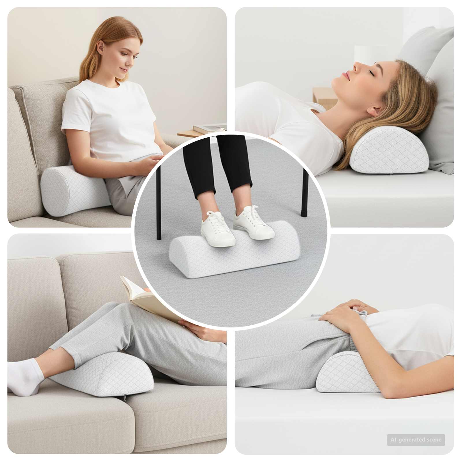 Vidaxx coussin de jambe uni blanc 52 x 20 x 12 cm