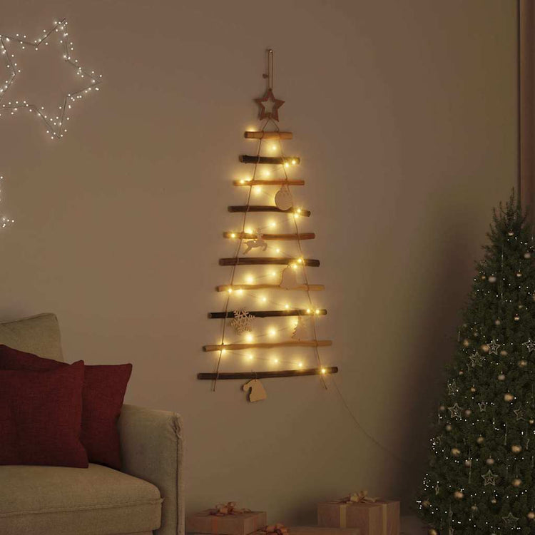 Vidaxx Sapin de Noël avec 30 LED en bois de frêne massif naturel 90 cm