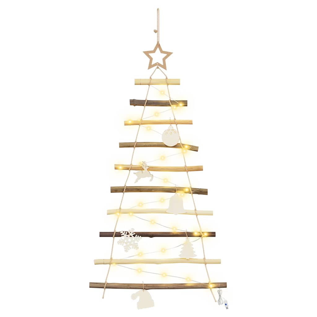 Vidaxx Sapin de Noël avec 30 LED en bois de frêne massif naturel 90 cm