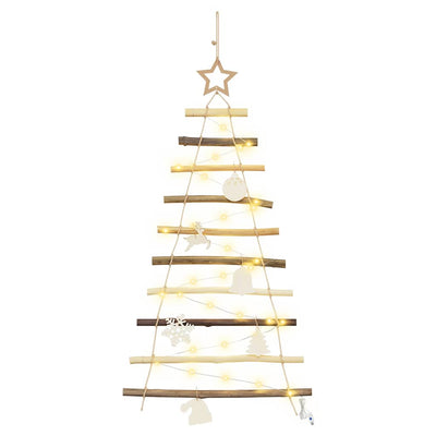 Vidaxx Sapin de Noël avec 30 LED en bois de frêne massif naturel 90 cm