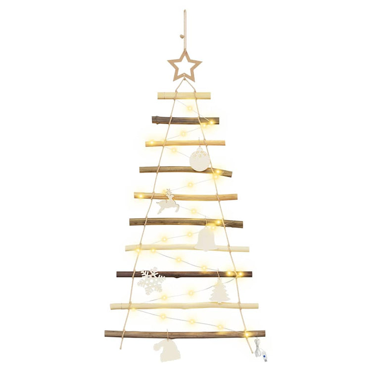 Vidaxx Sapin de Noël avec 30 LED en bois de frêne massif naturel 90 cm