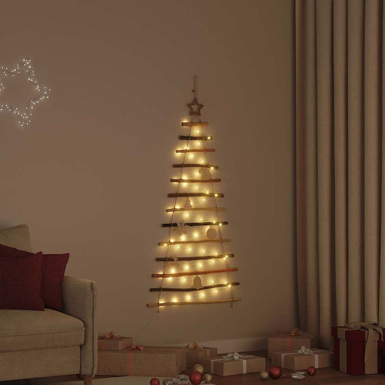 Vidaxx Sapin de Noël avec 50 LED naturel 120 cm en frêne massif