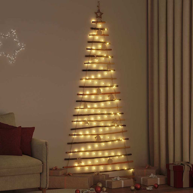 Vidaxx Sapin de Noël avec 130 LED naturel 210 cm en frêne massif