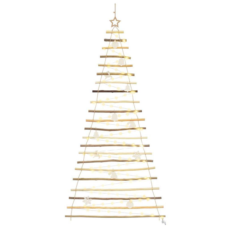 Vidaxx Sapin de Noël avec 130 LED naturel 210 cm en frêne massif