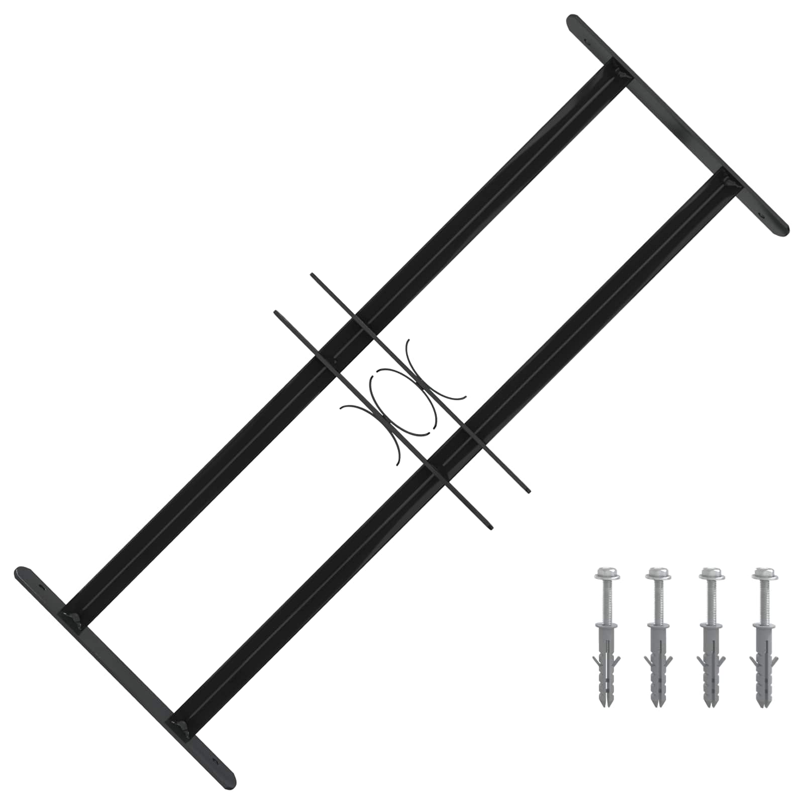 Vidaxx grille de fenêtre noir 76 x 30 cm en acier thermolaqué