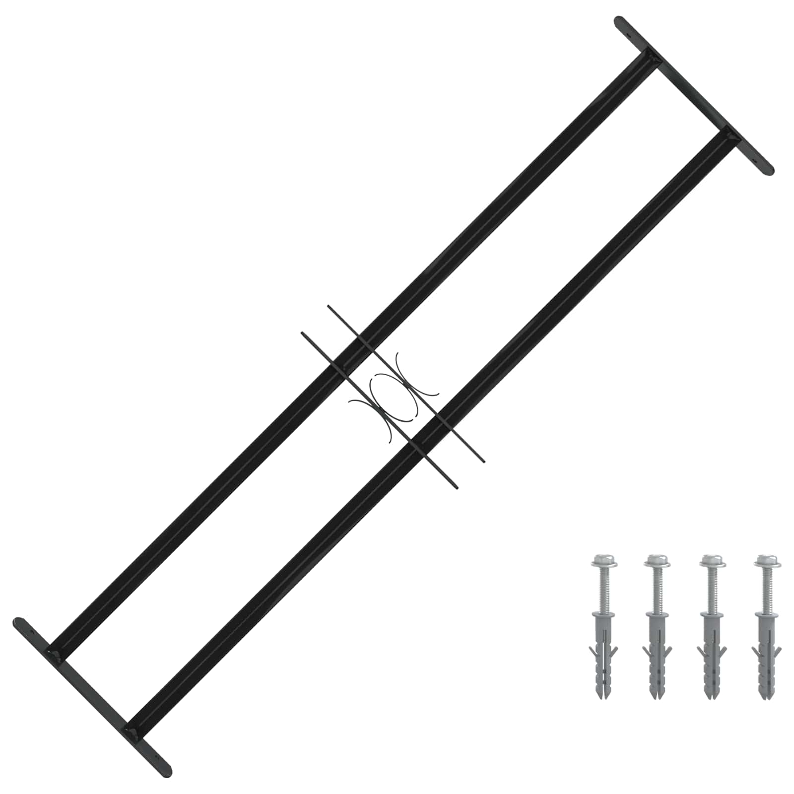 Vidaxx grille de fenêtre noir 115 x 30 cm en acier thermolaqué