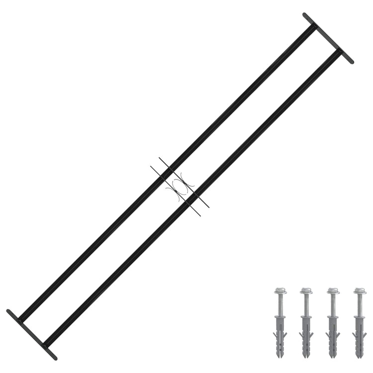 Vidaxx grille de fenêtre noir 176 x 30 cm en acier thermolaqué