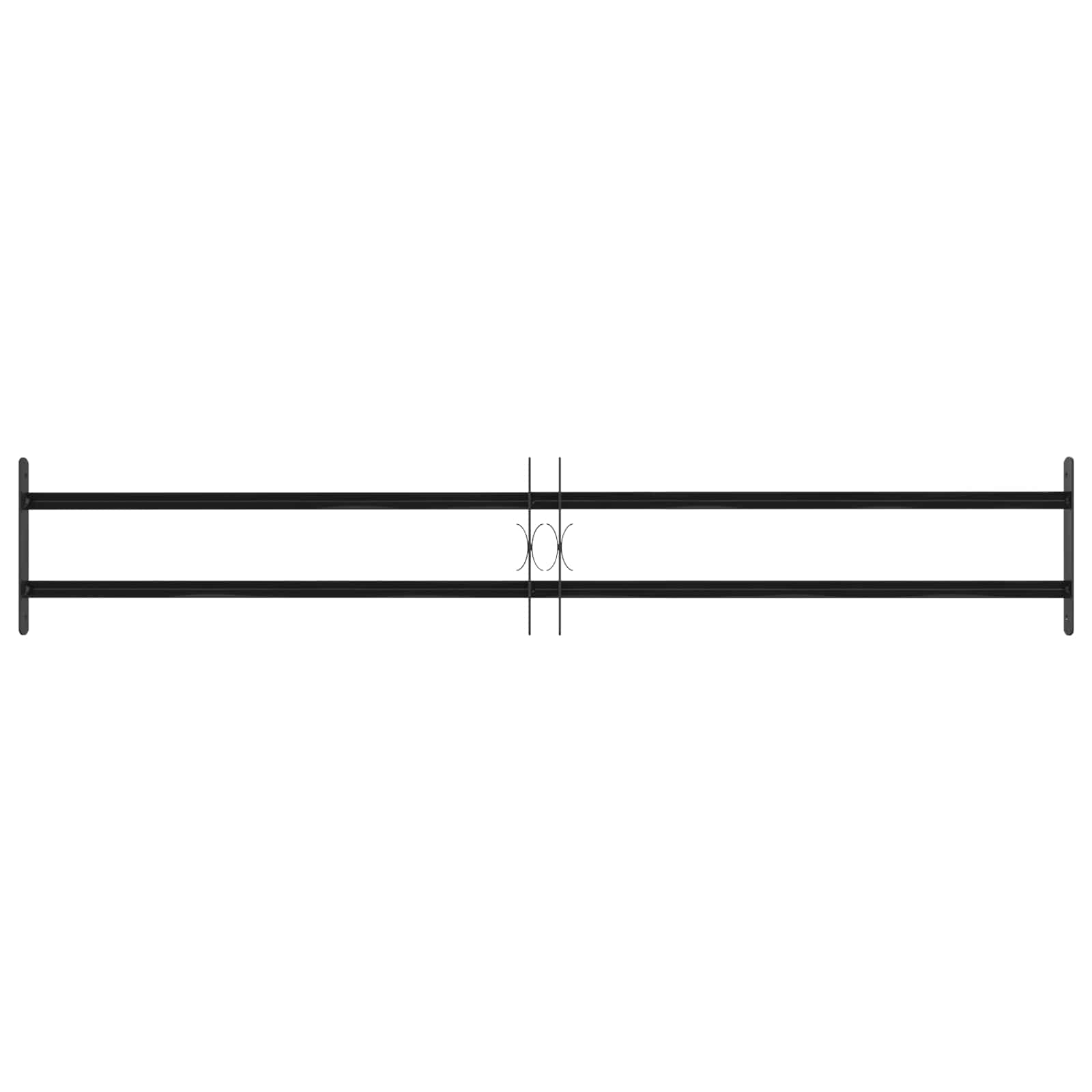 Vidaxx grille de fenêtre noir 176 x 30 cm en acier thermolaqué