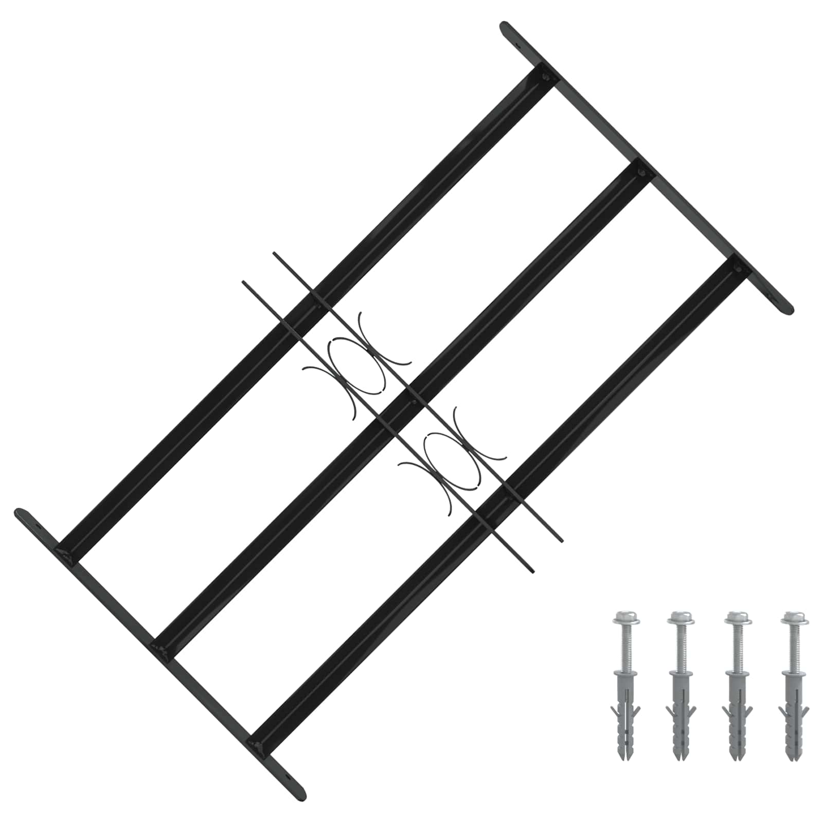 Vidaxx grille de fenêtre noir 75,5 x 45 cm en acier thermolaqué