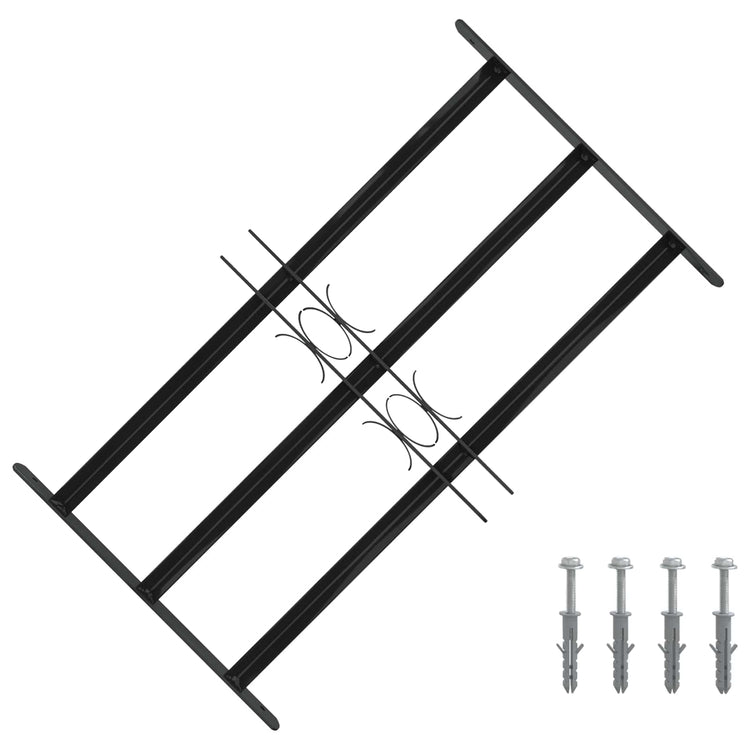 Vidaxx grille de fenêtre noir 75,5 x 45 cm en acier thermolaqué