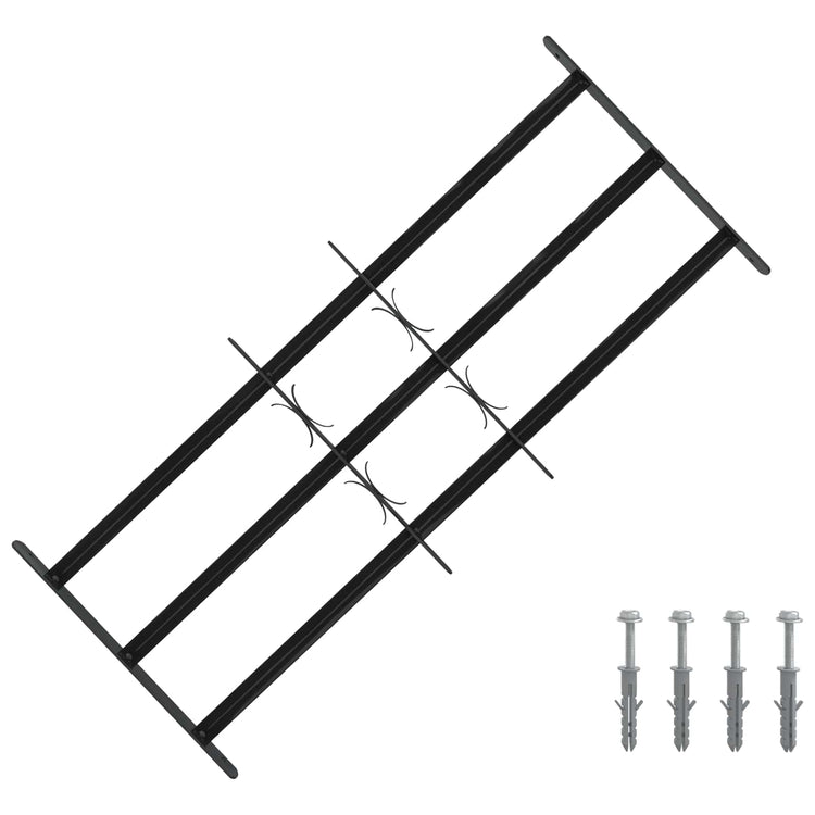 Vidaxx grille de fenêtre noir 116 x 45 cm en acier thermolaqué