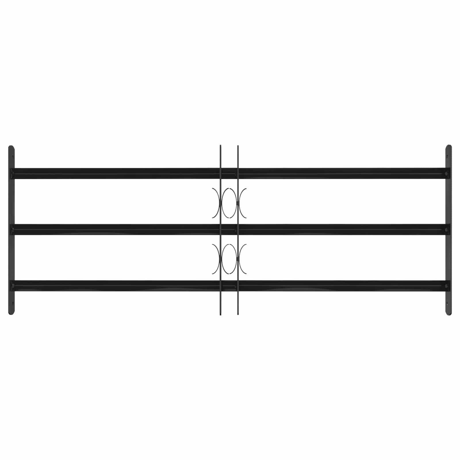 Vidaxx grille de fenêtre noir 116 x 45 cm en acier thermolaqué