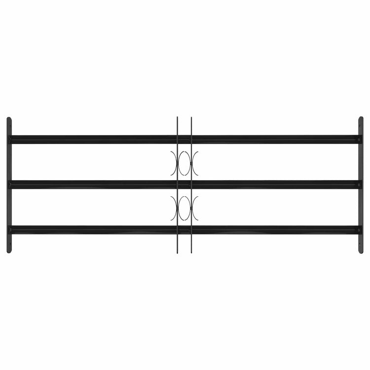 Vidaxx grille de fenêtre noir 116 x 45 cm en acier thermolaqué